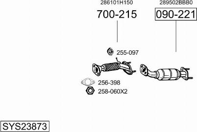 Bosal SYS23873 - Система випуску ОГ autocars.com.ua