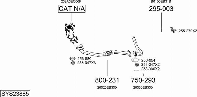 Bosal SYS23885 - Система выпуска ОГ avtokuzovplus.com.ua