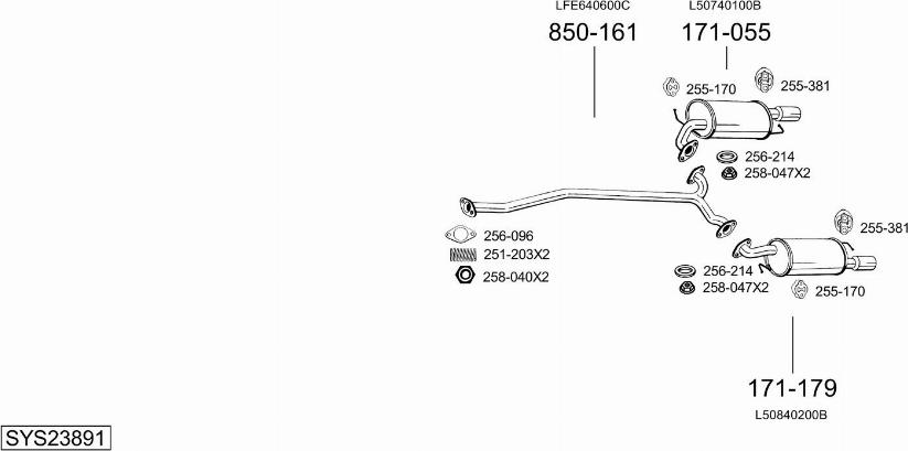 Bosal SYS23891 - Система випуску ОГ autocars.com.ua