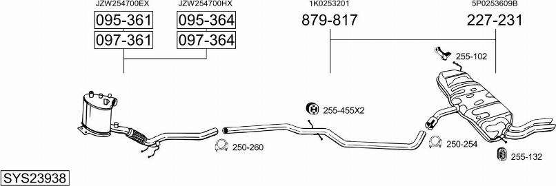 Bosal SYS23938 - Система випуску ОГ autocars.com.ua