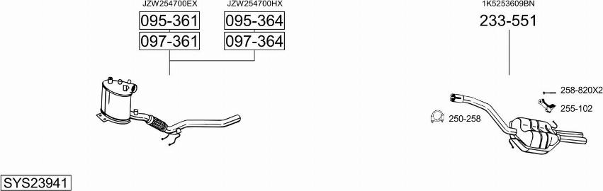 Bosal SYS23941 - Система випуску ОГ autocars.com.ua