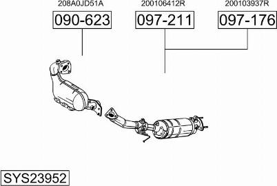 Bosal SYS23952 - Система випуску ОГ autocars.com.ua