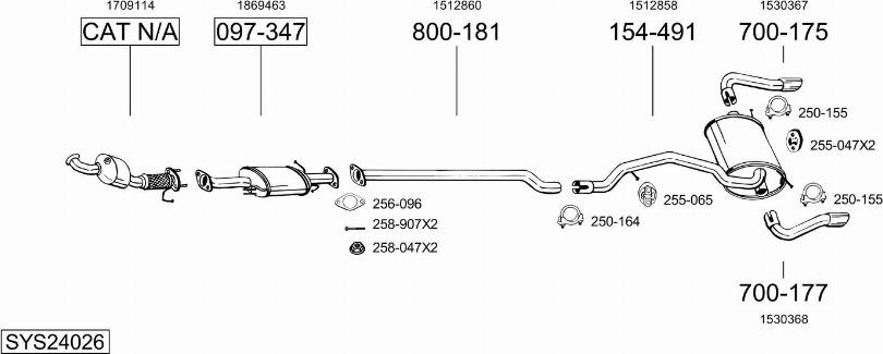 Bosal SYS24026 - Система випуску ОГ autocars.com.ua