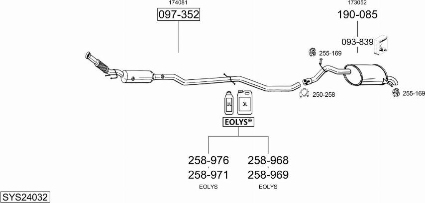 Bosal SYS24032 - Система випуску ОГ autocars.com.ua