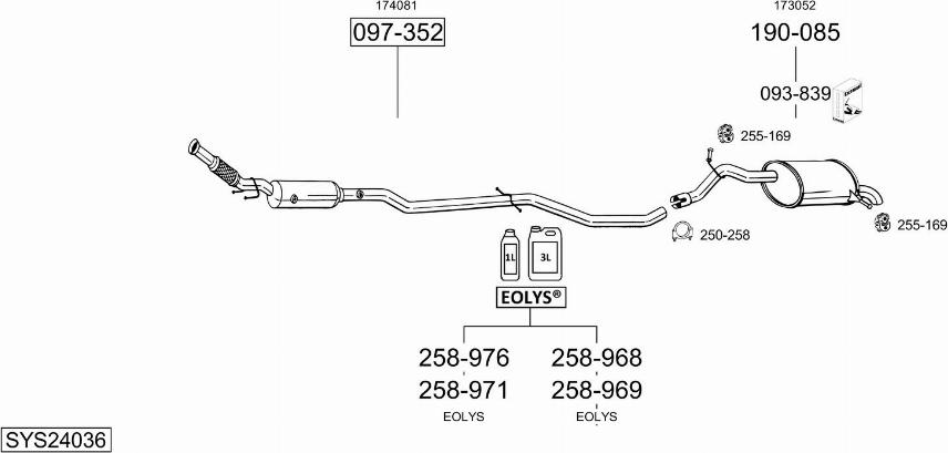 Bosal SYS24036 - Система випуску ОГ autocars.com.ua