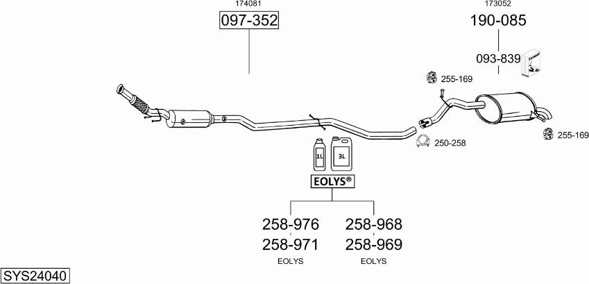 Bosal SYS24040 - Система випуску ОГ autocars.com.ua