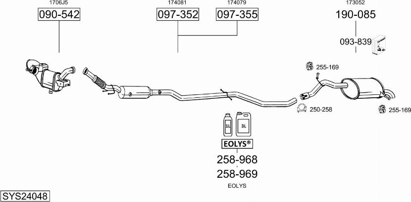 Bosal SYS24048 - Система випуску ОГ autocars.com.ua