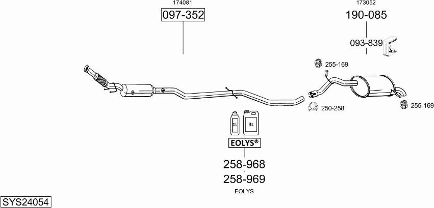 Bosal SYS24054 - Система випуску ОГ autocars.com.ua