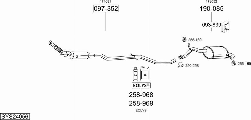 Bosal SYS24056 - Система випуску ОГ autocars.com.ua