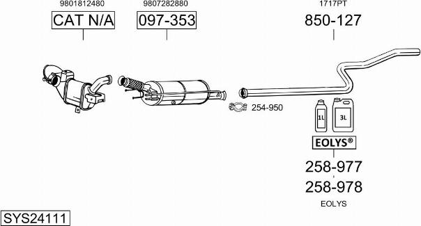 Bosal SYS24111 - Система випуску ОГ autocars.com.ua