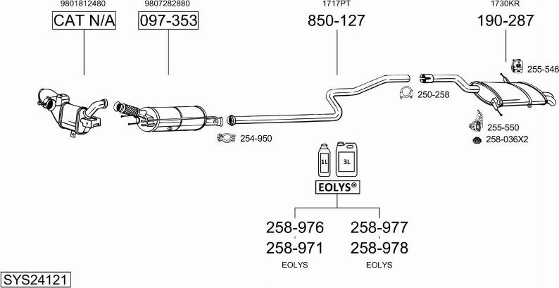 Bosal SYS24121 - Система випуску ОГ autocars.com.ua