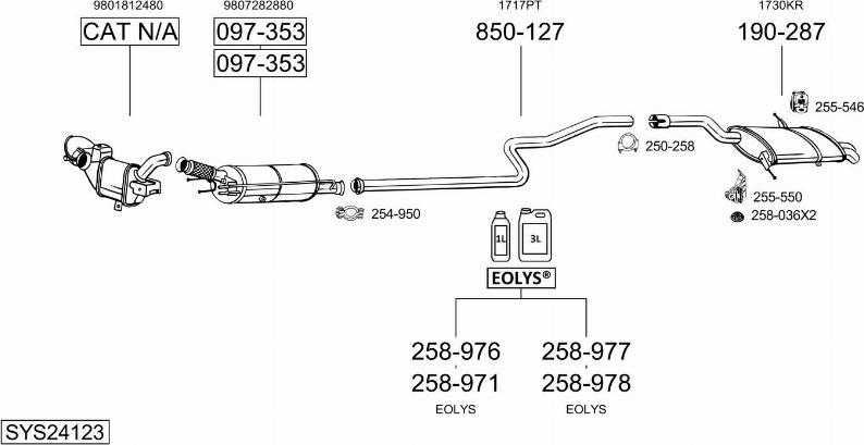 Bosal SYS24123 - Система випуску ОГ autocars.com.ua