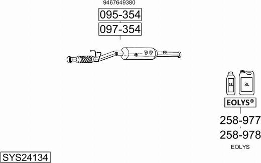 Bosal SYS24134 - Система випуску ОГ autocars.com.ua