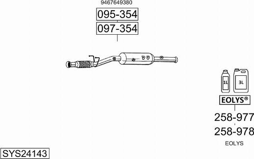 Bosal SYS24143 - Система випуску ОГ autocars.com.ua