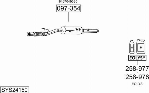 Bosal SYS24150 - Система випуску ОГ autocars.com.ua