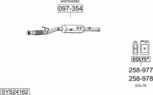 Bosal SYS24162 - Система випуску ОГ autocars.com.ua