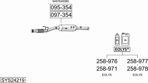 Bosal SYS24219 - Система випуску ОГ autocars.com.ua