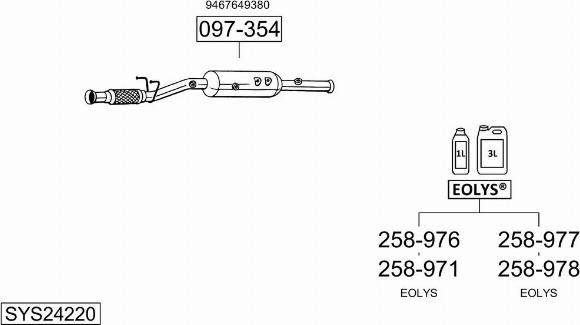 Bosal SYS24220 - Система випуску ОГ autocars.com.ua