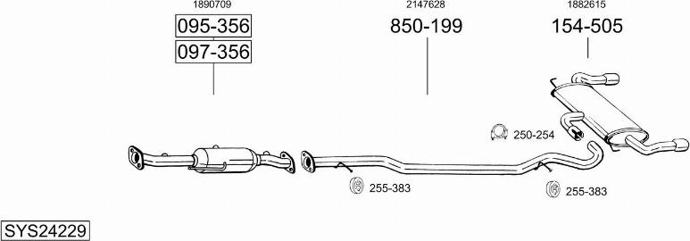 Bosal SYS24229 - Система випуску ОГ autocars.com.ua