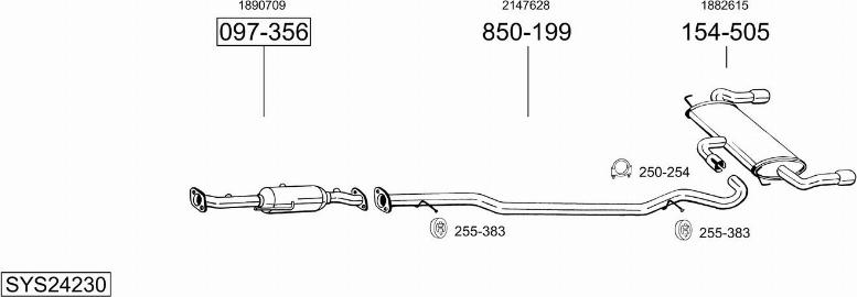 Bosal SYS24230 - Система випуску ОГ autocars.com.ua