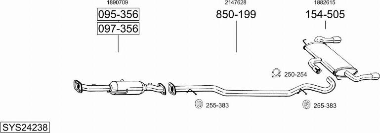 Bosal SYS24238 - Система випуску ОГ autocars.com.ua