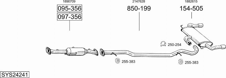 Bosal SYS24241 - Система выпуска ОГ avtokuzovplus.com.ua