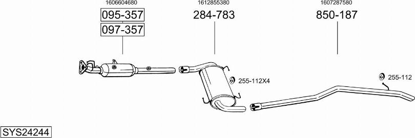 Bosal SYS24244 - Система випуску ОГ autocars.com.ua