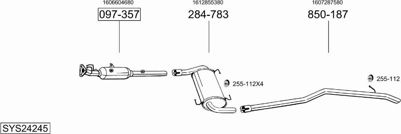 Bosal SYS24245 - Система випуску ОГ autocars.com.ua