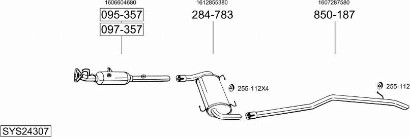 Bosal SYS24307 - Система випуску ОГ autocars.com.ua