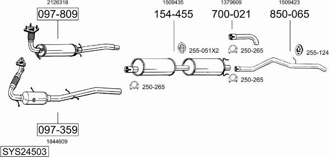 Bosal SYS24503 - Система випуску ОГ autocars.com.ua