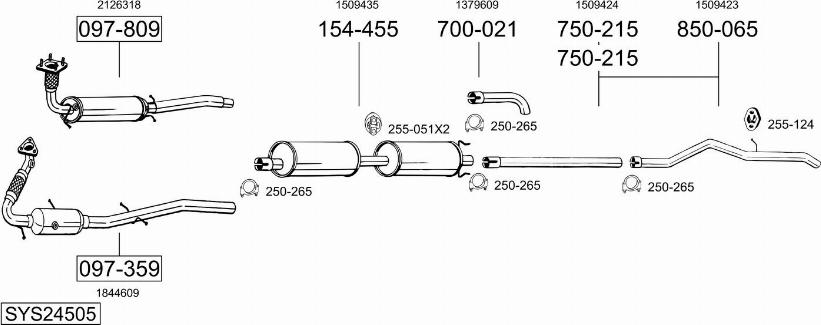 Bosal SYS24505 - Система випуску ОГ autocars.com.ua