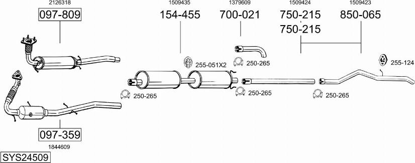 Bosal SYS24509 - Система випуску ОГ autocars.com.ua