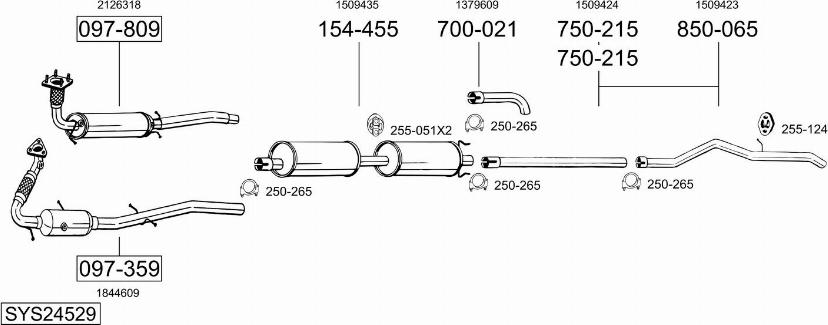 Bosal SYS24529 - Система випуску ОГ autocars.com.ua