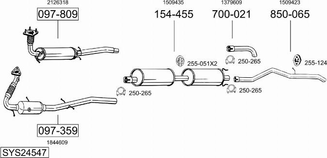 Bosal SYS24547 - Система випуску ОГ autocars.com.ua