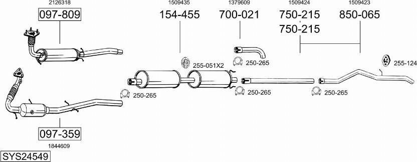 Bosal SYS24549 - Система випуску ОГ autocars.com.ua
