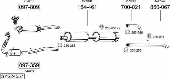 Bosal SYS24557 - Система випуску ОГ autocars.com.ua