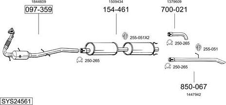 Bosal SYS24561 - Система випуску ОГ autocars.com.ua