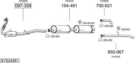 Bosal SYS24581 - Система випуску ОГ autocars.com.ua