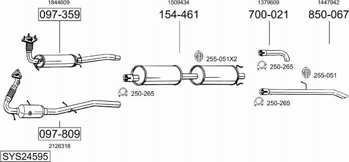 Bosal SYS24595 - Система випуску ОГ autocars.com.ua