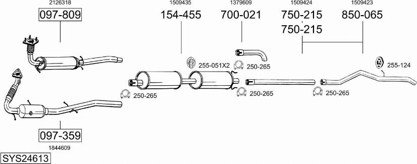 Bosal SYS24613 - Система випуску ОГ autocars.com.ua