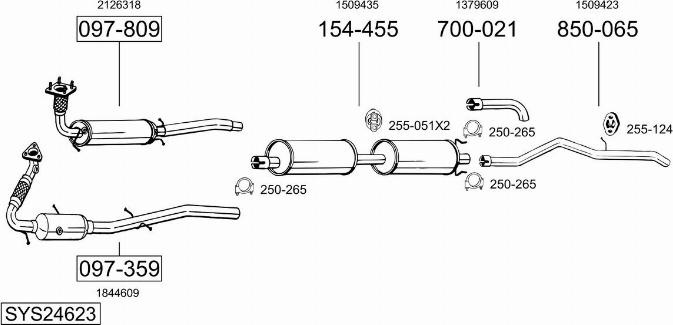 Bosal SYS24623 - Система випуску ОГ autocars.com.ua