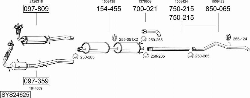 Bosal SYS24625 - Система випуску ОГ autocars.com.ua