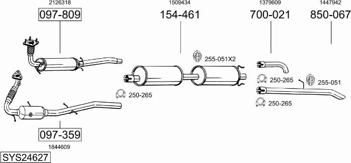 Bosal SYS24627 - Система випуску ОГ autocars.com.ua