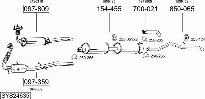 Bosal SYS24635 - Система випуску ОГ autocars.com.ua