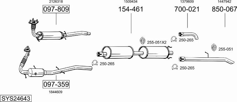 Bosal SYS24643 - Система випуску ОГ autocars.com.ua
