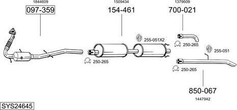 Bosal SYS24645 - Система випуску ОГ autocars.com.ua