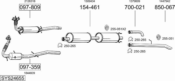 Bosal SYS24655 - Система випуску ОГ autocars.com.ua
