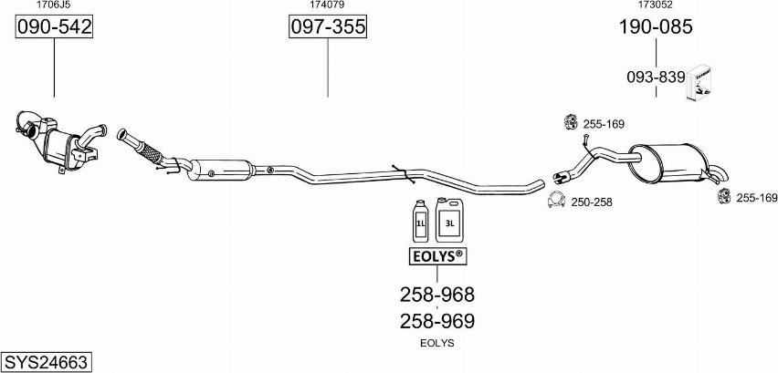 Bosal SYS24663 - Система випуску ОГ autocars.com.ua