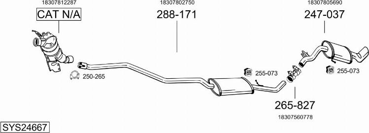 Bosal SYS24667 - Система випуску ОГ autocars.com.ua