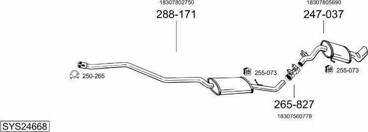 Bosal SYS24668 - Система випуску ОГ autocars.com.ua